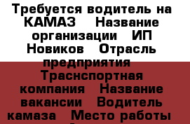 Требуется водитель на КАМАЗ! › Название организации ­ ИП Новиков › Отрасль предприятия ­ Траснспортная компания › Название вакансии ­ Водитель камаза › Место работы ­ г.Азов, ул. Красногоровская,19 › Подчинение ­ ИП › Минимальный оклад ­ 30 000 › Максимальный оклад ­ 140 000 › Процент ­ 30 › База расчета процента ­ от чистой прибыли › Возраст от ­ 18 › Возраст до ­ 65 - Ростовская обл., Азовский р-н, Азов г. Работа » Вакансии   . Ростовская обл.